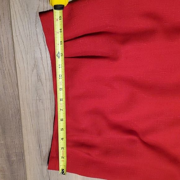 1980's KASPER Vintage Red Two Piece Short Sleeve Suit Sz 14 runs small - Picture 8 of 12